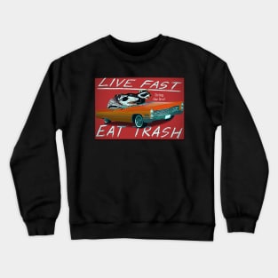 Cute Live Fast Eat Trash, live fast eat trash funny Crewneck Sweatshirt